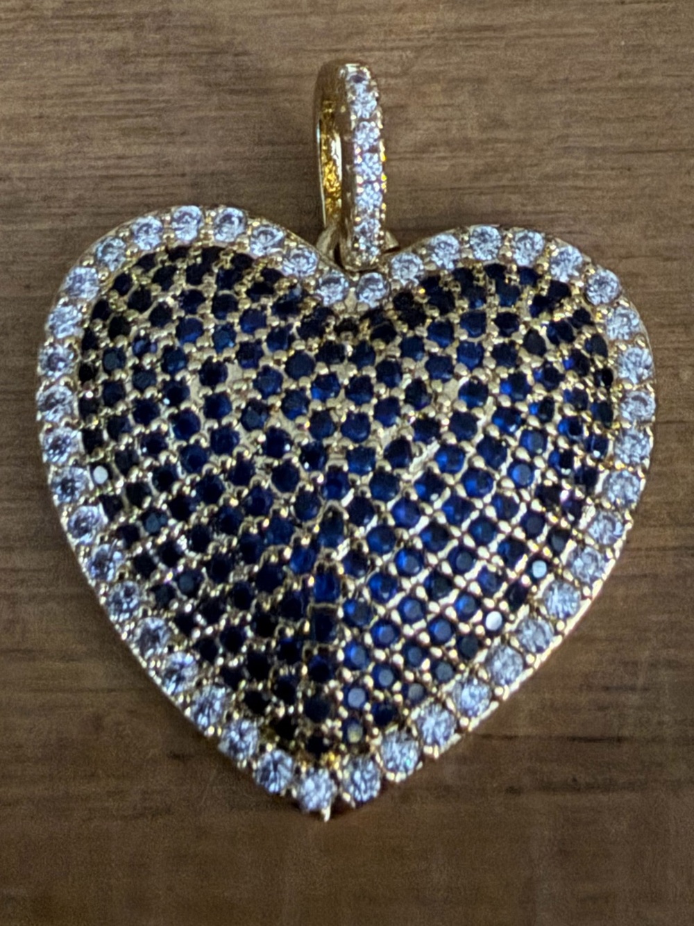 Midnight Blue Pavé Puffy Heart Necklace 💙✨This heart is EVERYTHING. A gorgeous
